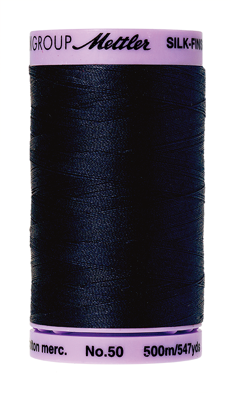 Mettler Silk Finish Cotton Thread 50 - Dark Blue 0827 - 500m