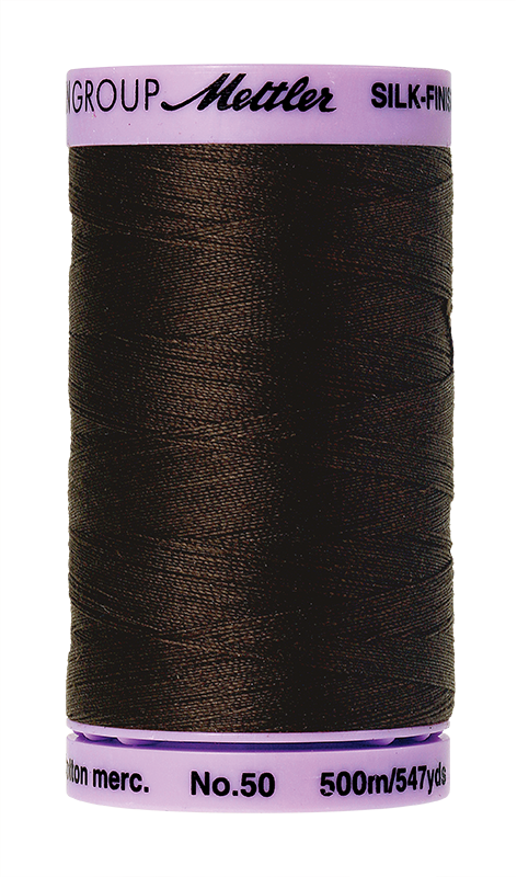 Mettler Silk Finish Cotton Thread 50 - Very Dark Brown 1002 - 500m